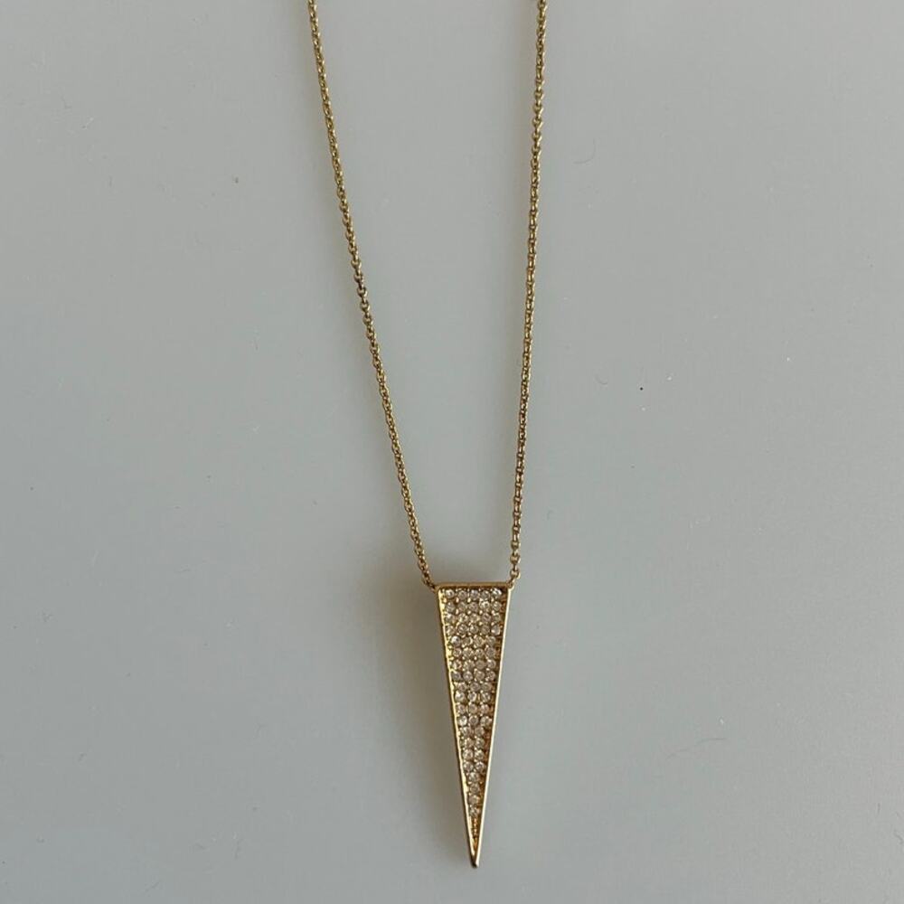 Uncommon James by Kristin Cavallari Gold Pendant Triangle Necklace 10.5"